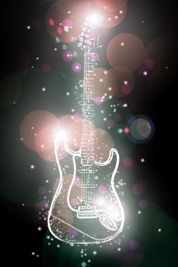 elektro gitar ışık neon noktalar