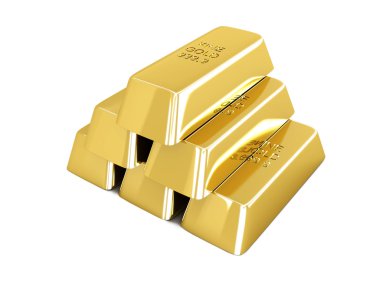 beyaz zemin üzerine altın barlar