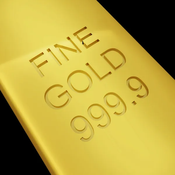 Golden bar on black background — Stock Photo, Image