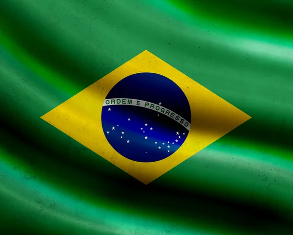 Grunge Brazilië vlag — Stockfoto