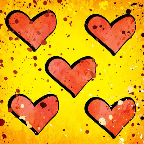 Red heart on grunge background — Stock Photo, Image