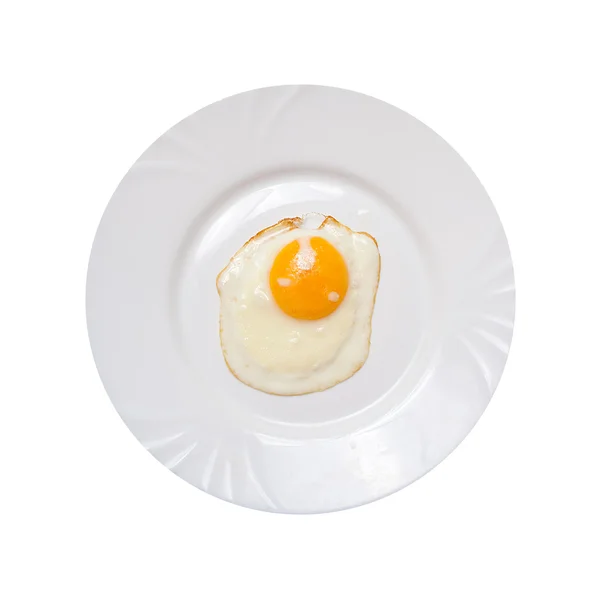 Fried egg on plate — Stock Photo, Image