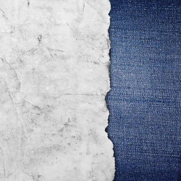 Vintage paper on blue jeans background — Stock Photo, Image