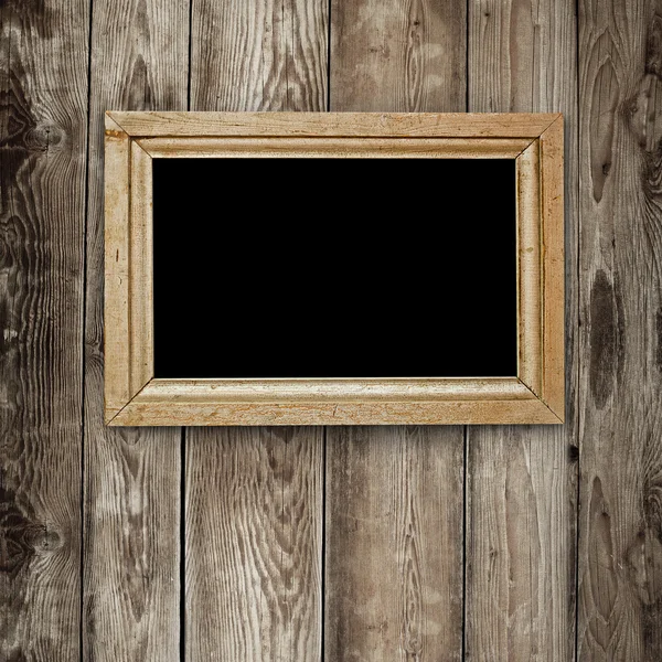 Vintage houten frame op hout achtergrond — Stockfoto