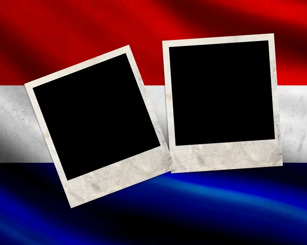 Flaga Holandia granica — Zdjęcie stockowe
