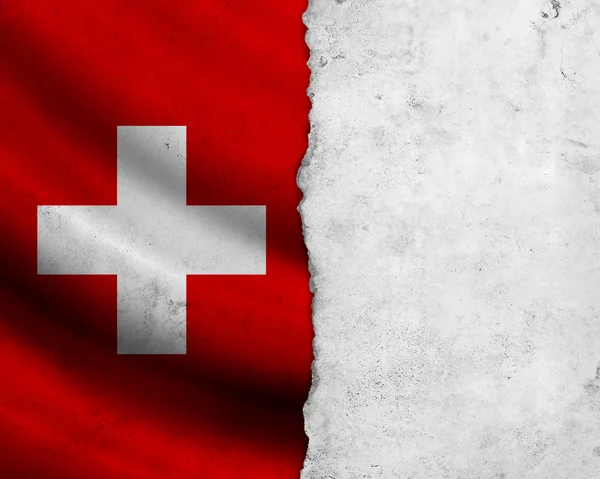 Grunge Zwitserland vlag — Stockfoto