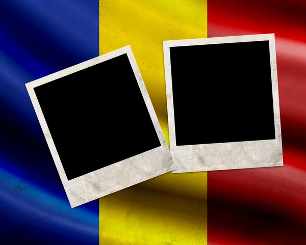 Grunge Bandeira da Roménia — Fotografia de Stock