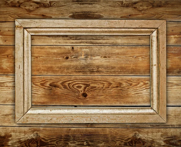 木背景上的老式木制框架 — 图库照片