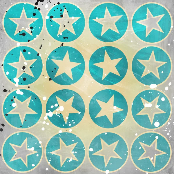 Гранж фон со звездами в кругах — стоковое фото