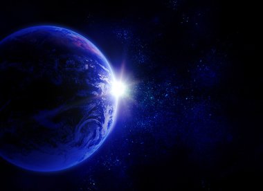 Dünya uzayda güneş karşı