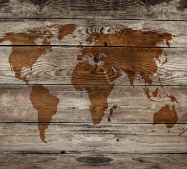 antika ahşap arka plan Haritası