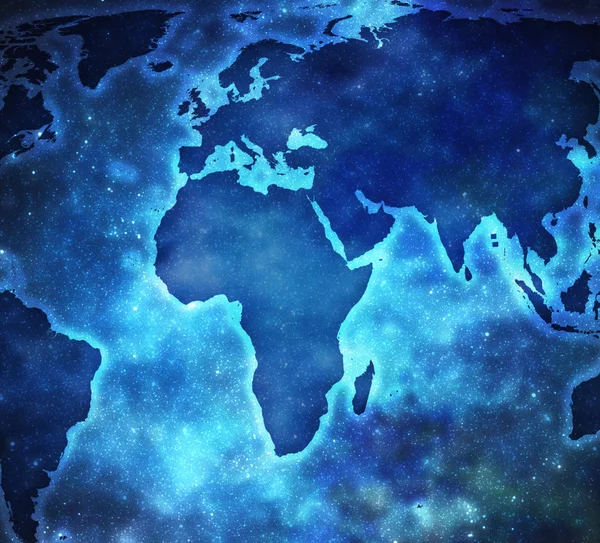 Yıldız ile mavi eath harita — Stok fotoğraf