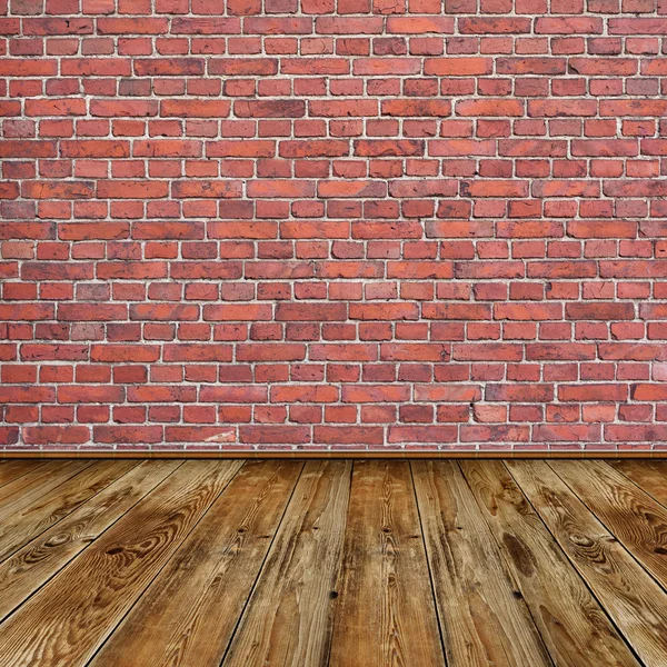 Vecchio interno con muro di mattoni — Foto Stock