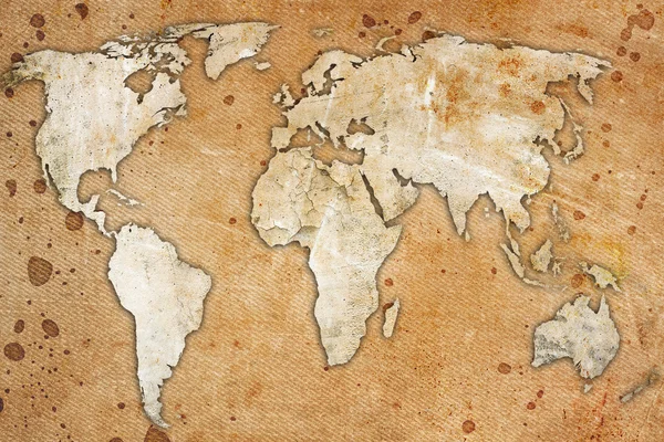 Mappa d'epoca del mondo — Foto Stock