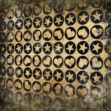 arka plan ile kalpleri ve çevrelerde yıldızları