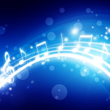 müzik notaları ile parlayan arka plan