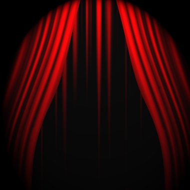 metin için yer ile kırmızı perde