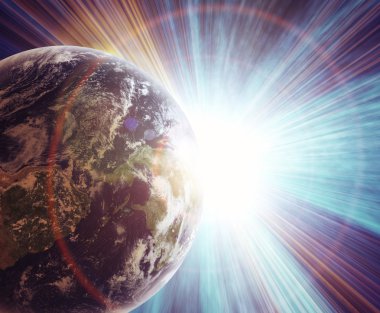 uzayda gerçekçi seyyare yerküre