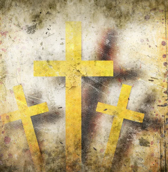 Cross on abstract grunge background — Stock Photo, Image