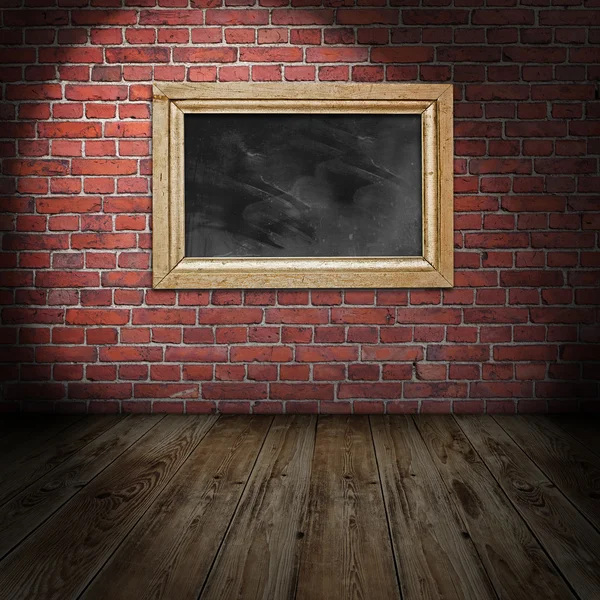 Empty frame in vintage room — Stock Photo, Image