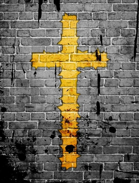 Grunge bakgrund med cross och fläckar — Stockfoto