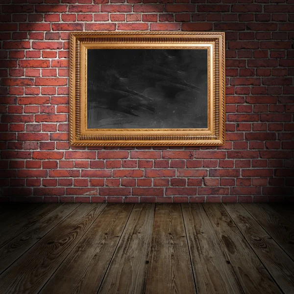 Empty frame in vintage room — Stock Photo, Image