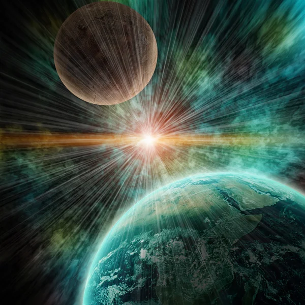 Realistische planeet aarde in de open ruimte — Stockfoto