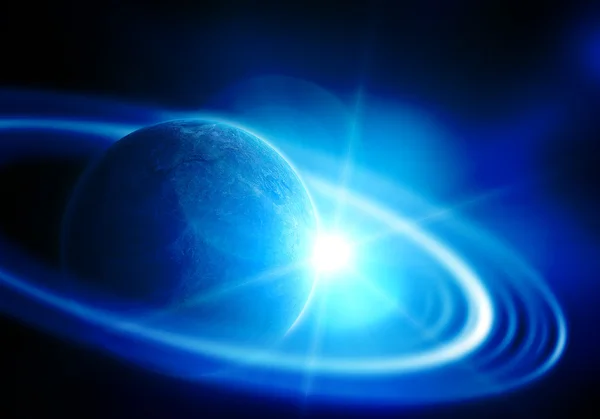 Realistische Saturnus in open ruimte — Stockfoto