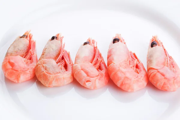 Fresh shrimp on plate — Stock Photo, Image