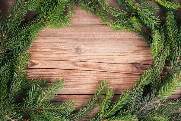 Rahmen aus Weihnachtsbaumzweigen — Stockfoto