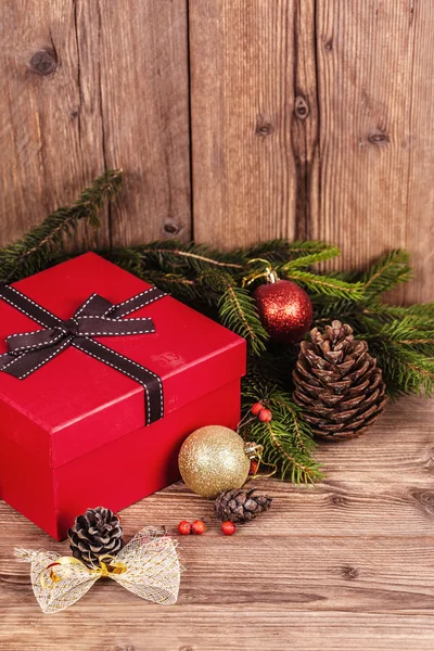 Gift box with christmas elements — Stock Photo, Image