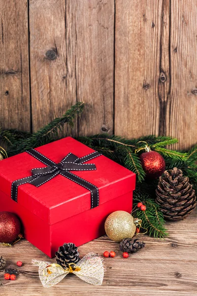 Gift box with christmas elements — Stock Photo, Image