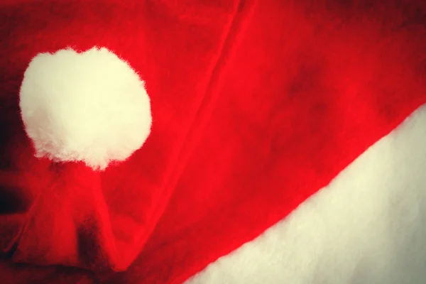 빨간 산타 클로스 모자의 근접 촬영 — 스톡 사진