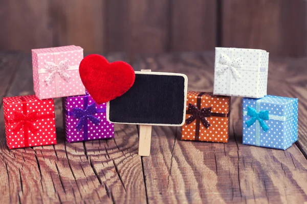 Blackboard with red heart — Stock Photo, Image