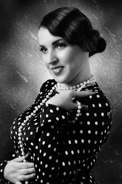 Smiling Retro Woman — Stock Photo, Image