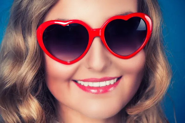 Blonde woman in glasses — Stock Photo, Image