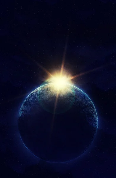 Planet with sunlight — Stock Photo, Image