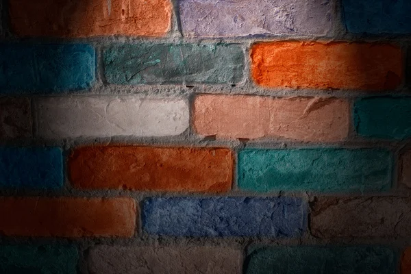 Ilustração de parede de tijolo colorido — Fotografia de Stock
