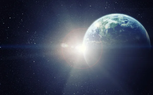 Planeta Terra realista no espaço — Fotografia de Stock