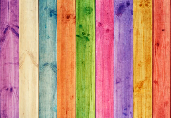 Fond vif de planches en bois colorées — Photo