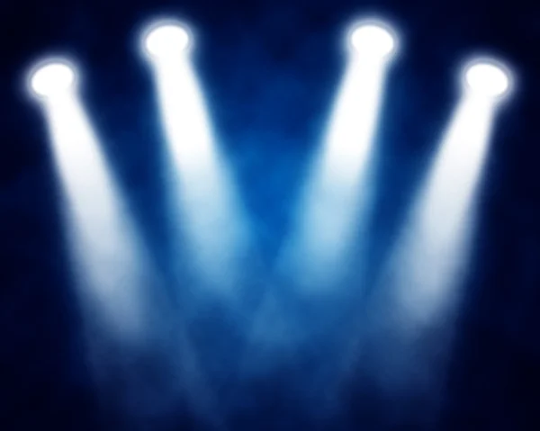 Illustration of blue stage spotlights — Stock Photo, Image