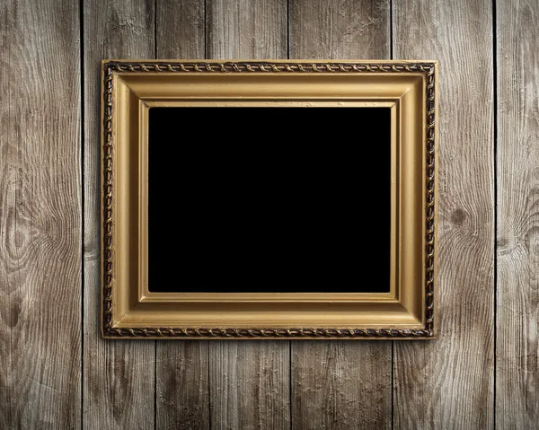 Vintage houten frame op hout achtergrond — Stockfoto