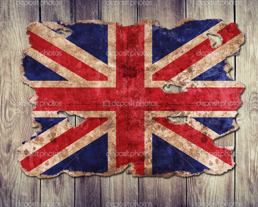 Флаг Англии в виде рваной винтажной бумаги — Стоковое фото