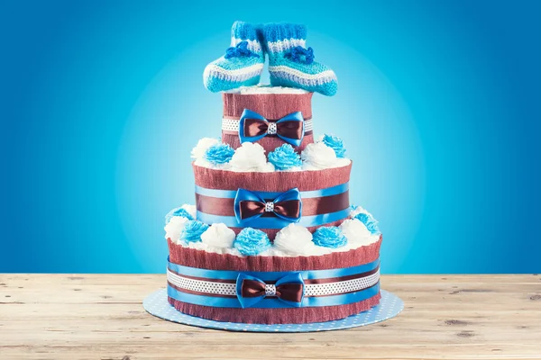 Cake made from diapers — Stock Photo, Image