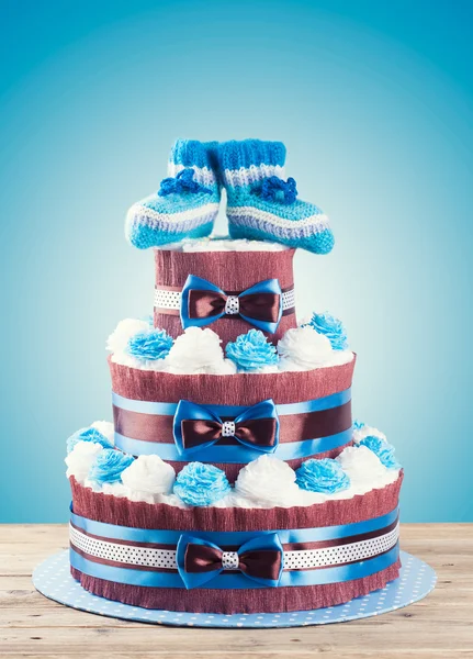 Cake made from diapers — Stock Photo, Image