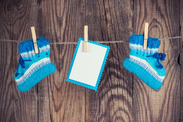 Knitted baby socks — Stock Photo, Image