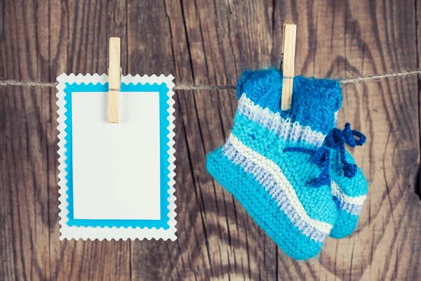 Knitted baby socks — Stock Photo, Image