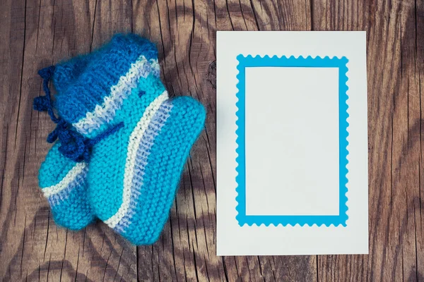 Knitted baby socks — Stock Photo, Image