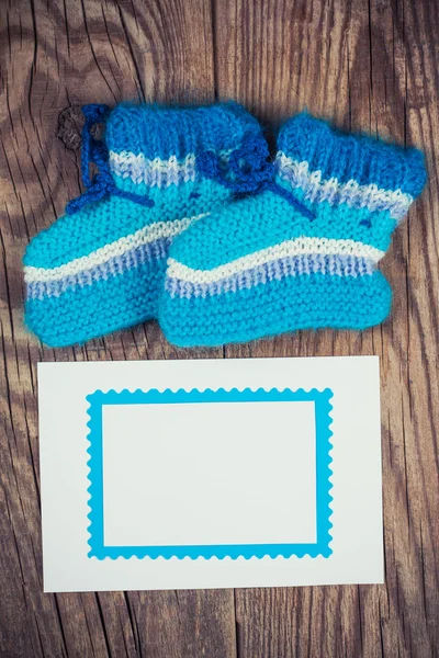 Knitted baby socks — Stock Photo, Image