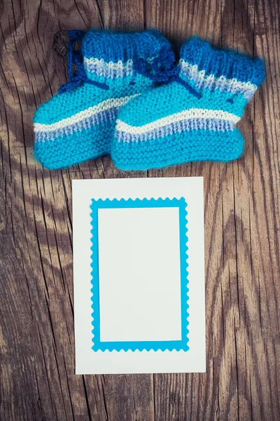 Knitted baby socks — Stock Photo, Image